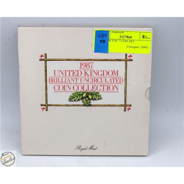 1987 UK UNC 7 COIN SET