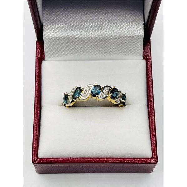 GOLD PLATED STERLING SILVER NATURAL BLUE TOPAZ