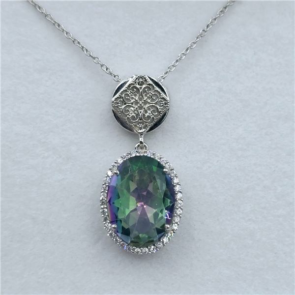 STERLING SILVER NATURAL MYSTIC QUARTZ (5.75CT)