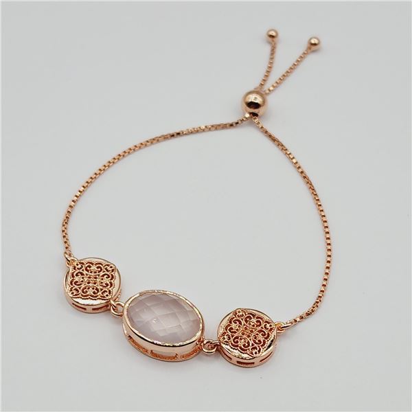 ROSE GOLD PLATED STERLING SILVER NATURAL ROSE