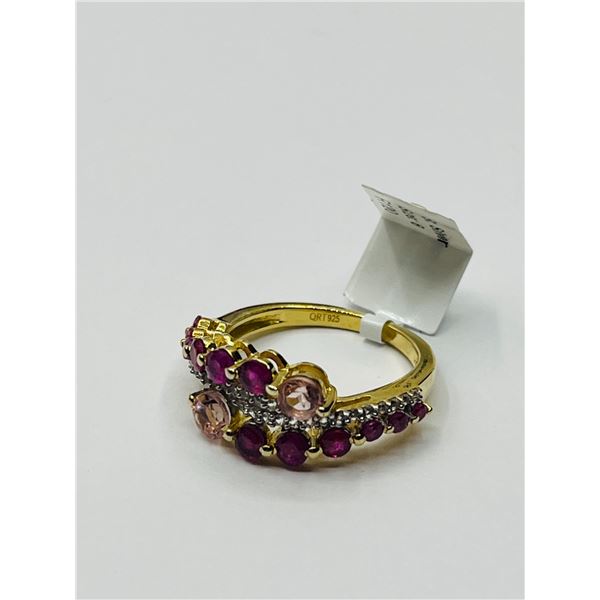 GOLD PLATED STERLING SILVER NATURAL PINK TOURMALIN