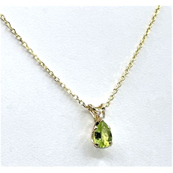 10KT YELLOW GOLD NATURAL PERIDOT (.80CT) MOONSTONE