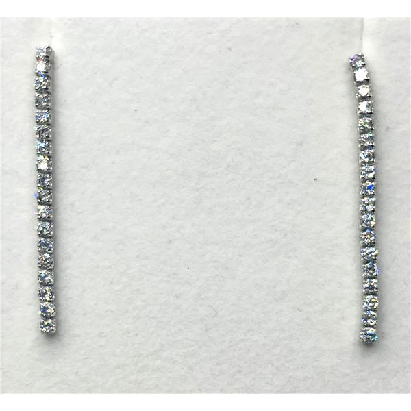STERLING SILVER CZ (1CT) DROP STYLE EARRING