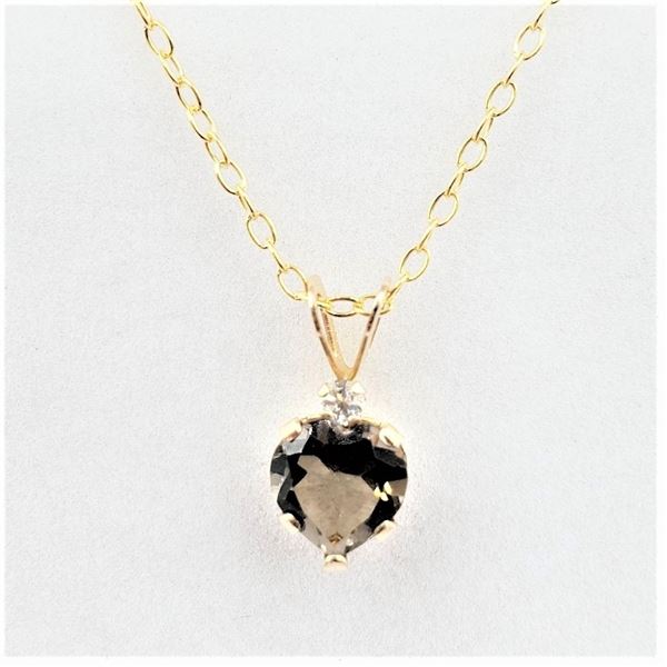 10KT YELLOW GOLD NATURAL SMOKY QUARTZ (0.67CT)