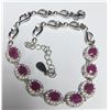 Image 2 : SILVER(8.88G) RUBY (3.6CT) CZ  (0.4CT) BRACELET 7.