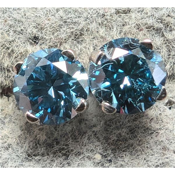 14K LAB BLUE DIAMOND (0.51CT) EARRINGS