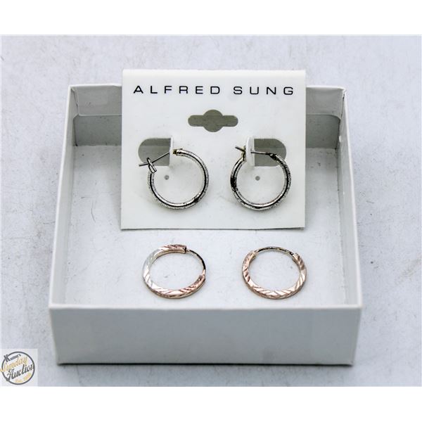 2 PAIRS .925 SILVER EARRINGS