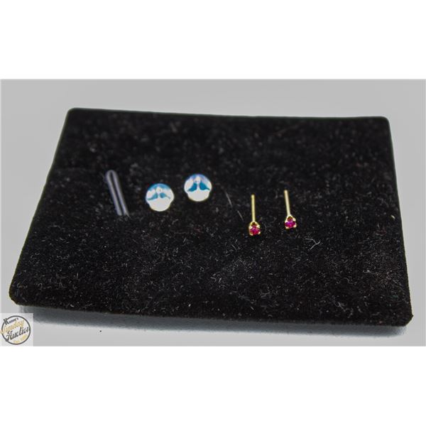 14K YELLOW GOLD EARRINGS LAB DIAMOND 0.05CT