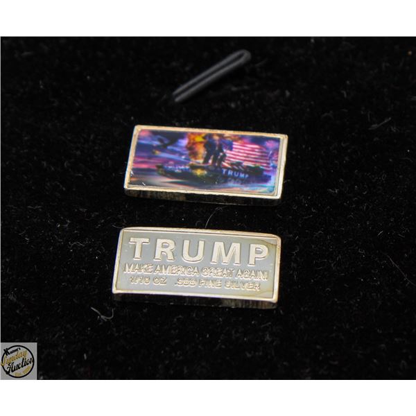 2  1/10TH OZ TRUMP SILVER BARS