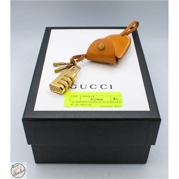 AUTHENTICATED GUCCI PADLOCK+2 KEYS IN GENUINE-