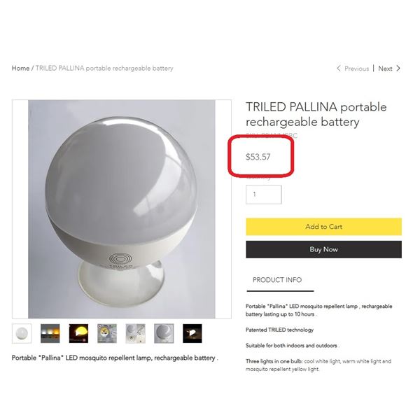 TRILED-TOUCH-LAMP PORTABLE LED MOSQUITO REPELLENT