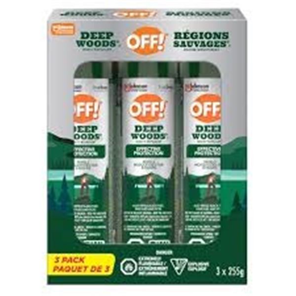NEW 3 X 255G DEEP WOODS OFF! INSECT REPELLENT