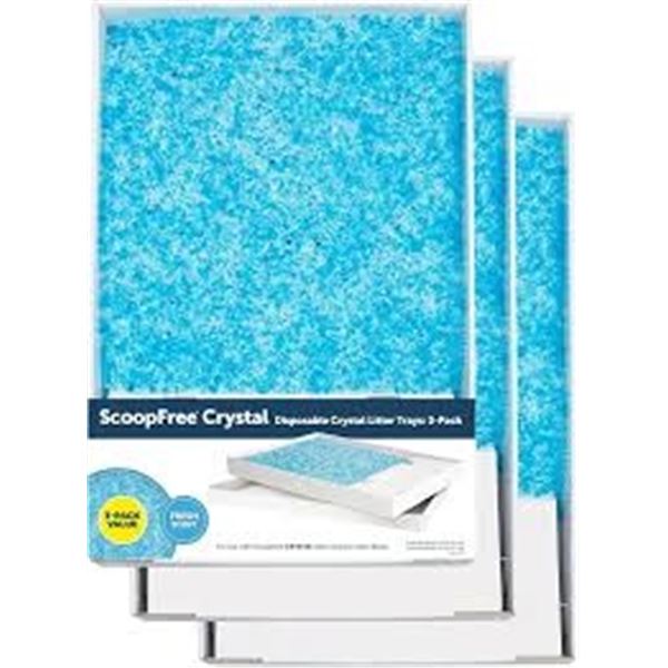 NEW PETSAFE SCOOPFREE CRYSTAL 3PK LITTER TRAYS