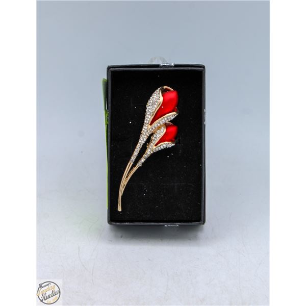 FLORAL BROOCH 2.12”X0.84”