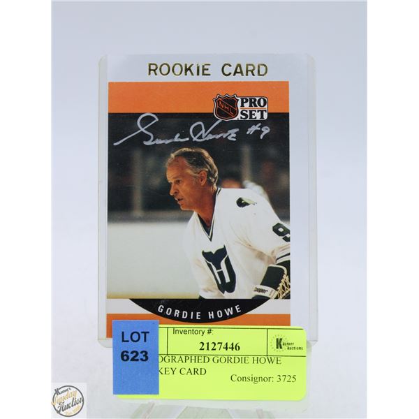 AUTOGRAPHED GORDIE HOWE HOCKEY CARD