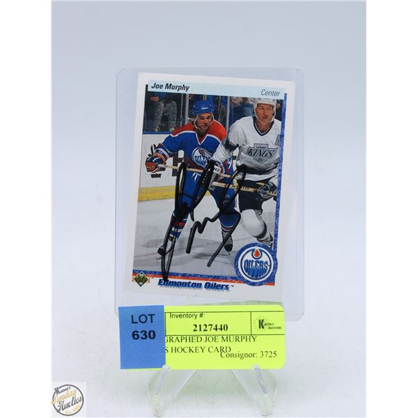 AUTOGRAPHED JOE MURPHY OILERS HOCKEY CARD