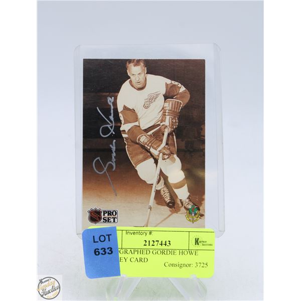 AUTOGRAPHED GORDIE HOWE HOCKEY CARD