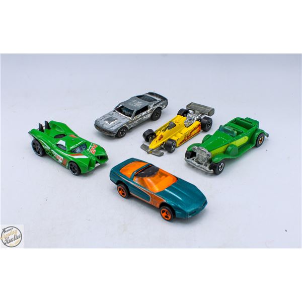 LOT OF 5 1970S-EARLY 1980S HOT WHEELS CARS