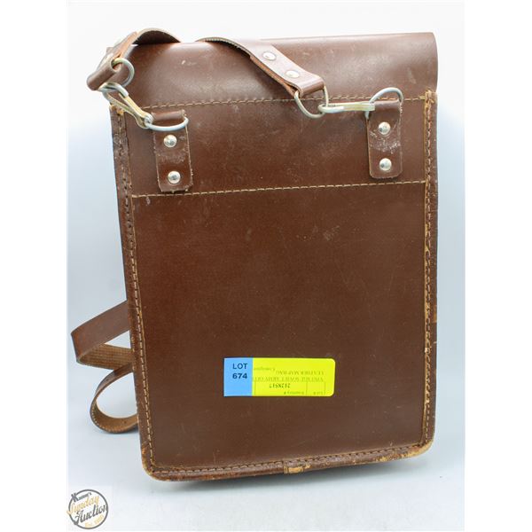 VINTAGE SOVIET ARMY OFFICER'S LEATHER MAP BAG