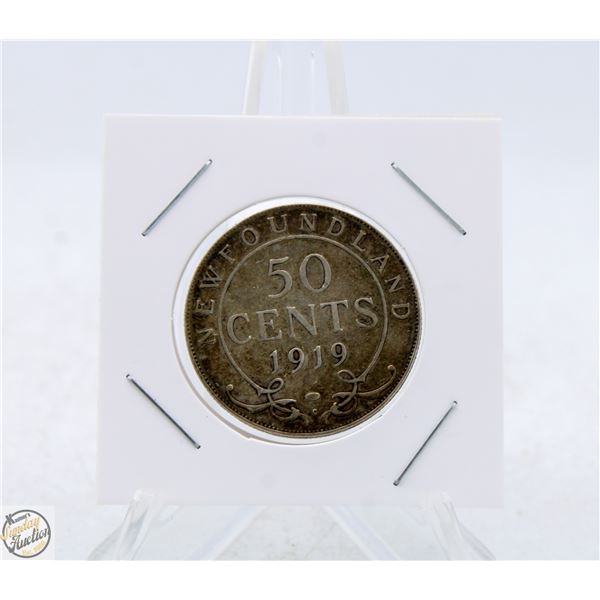 1919 NEWFOUNDLAND 50 CENT PIECE
