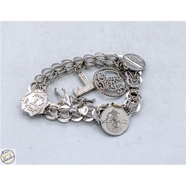 SILVER PLATED CHARM BRACELET
