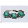 Image 1 : LADIES SILVER TONE AND TURQUOISE BRACELET