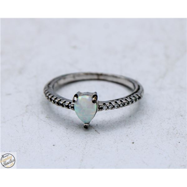 925 STAMPED 1.7 GRAM SILVER RING OPAL TEARDROP