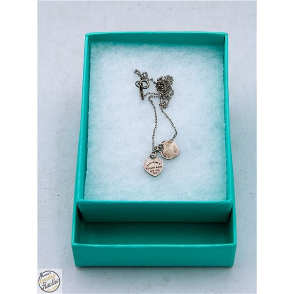 TIFFANY AND CO. STERLING SILVER NECKLACE WITH DUAL