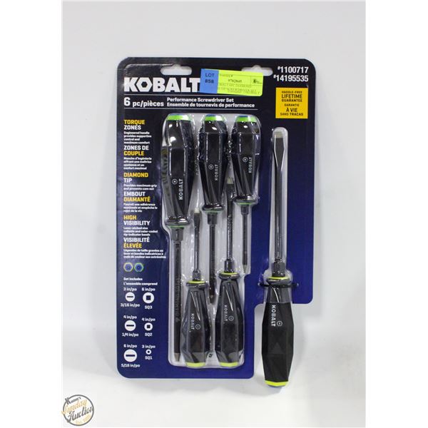 NEW KOBALT 6PC DIAMOND COATED TIP SCREWDRIVER SET