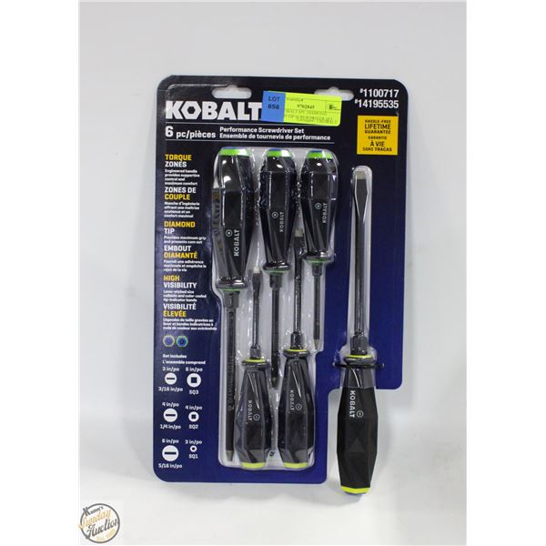 NEW KOBALT 6PC DIAMOND COATED TIP SCREWDRIVER SET