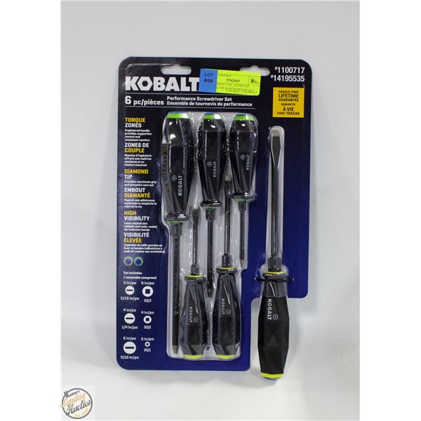 NEW KOBALT 6PC DIAMOND COATED TIP SCREWDRIVER SET
