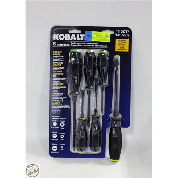 NEW KOBALT 6PC DIAMOND COATED TIP SCREWDRIVER SET