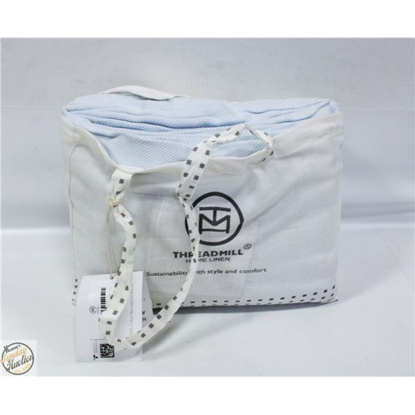 THREADMILL 100% COTTON QUEEN SIZE BLACK - BLUE