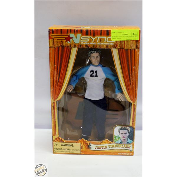 LARGE N SYNC JUSTIN TIMBERLAKE DOLL W BOX