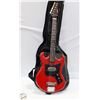 Image 1 : RED ELECTRIC GUITAR WITH AXE MUSIC GIG BAG