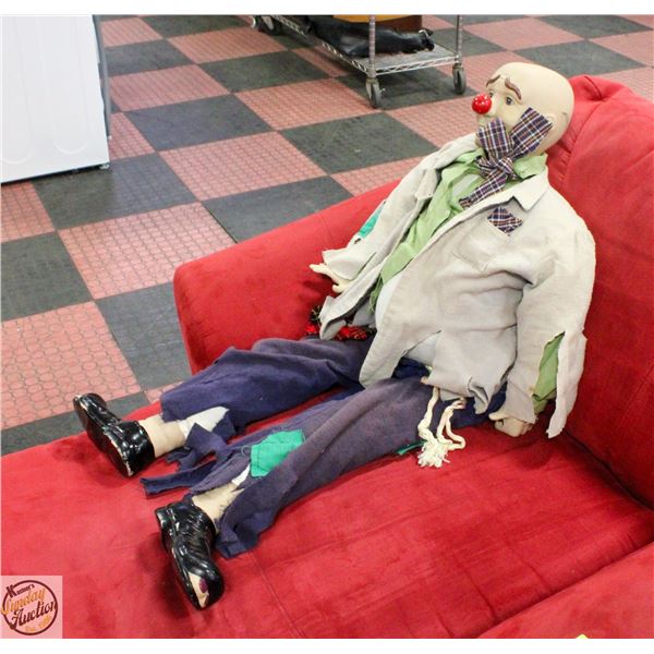 LARGE 48 IN LONG SAD CLOWN NOVELTY FIGURE