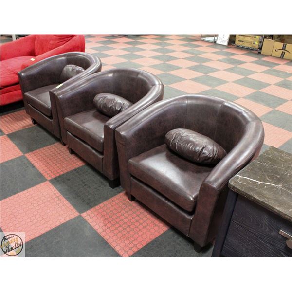 LOT OF THREE LEATHERETTE CHAIRS