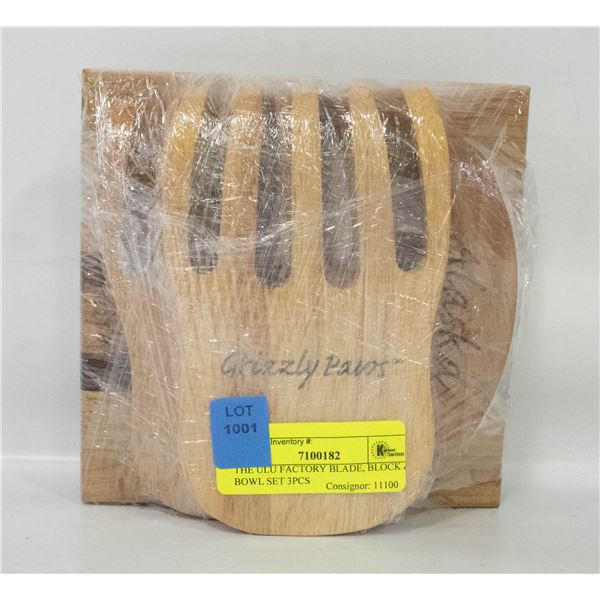 THE ULU FACTORY BLADE, BLOCK & BOWL SET 3PCS