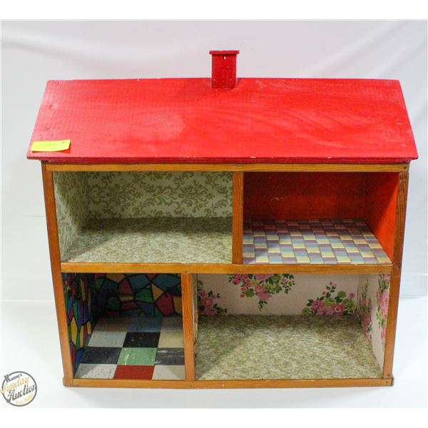 VINTAGE WOODEN HANDMADE DOLLHOUSE