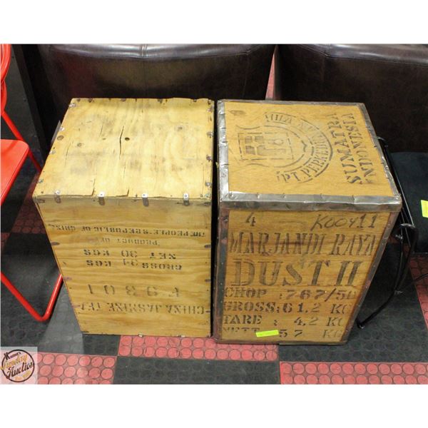 TWO TEA CHESTS/CRATES