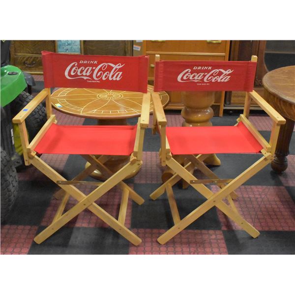 PAIR OF 34" HIGH COCA-COLA DIRECTORS CHAIRS