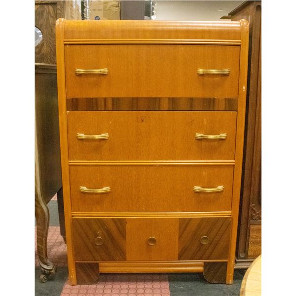VINTAGE SOLID WOOD 4 DRAWER CHEST OF DRAWERS