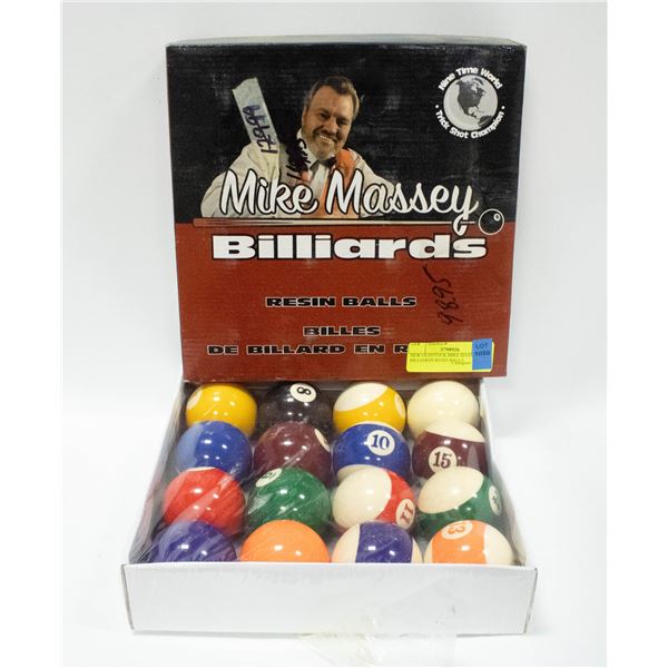 NEW OLDSTOCK MIKE MASSEY BILLIARDS RESIN BALLS