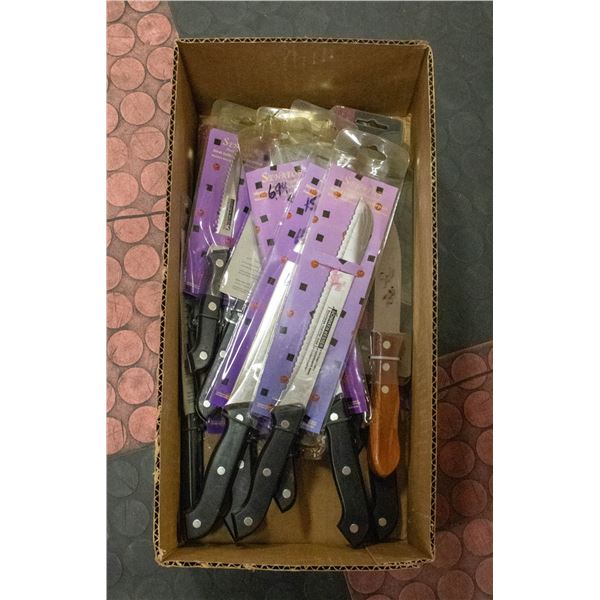 LARGE LOT OF NEW STAINLESS STEEL KNIVES