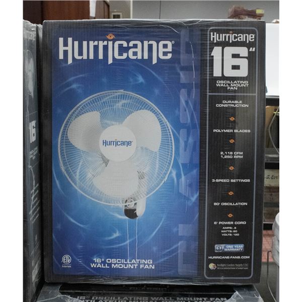 16” HURRICANE OSCILLATING WALL FAN