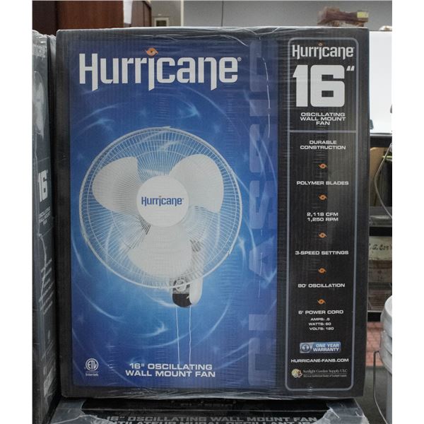 16” HURRICANE OSCILLATING WALL FAN