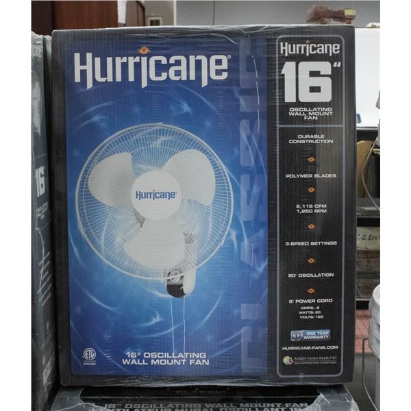 16” HURRICANE OSCILLATING WALL FAN