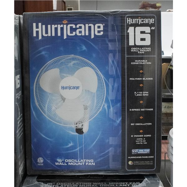 16” HURRICANE OSCILLATING WALL FAN