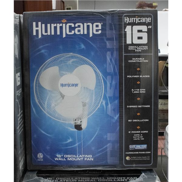 16” HURRICANE OSCILLATING WALL FAN