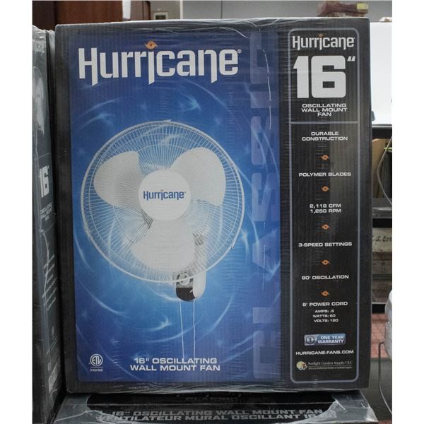 16” HURRICANE OSCILLATING WALL FAN